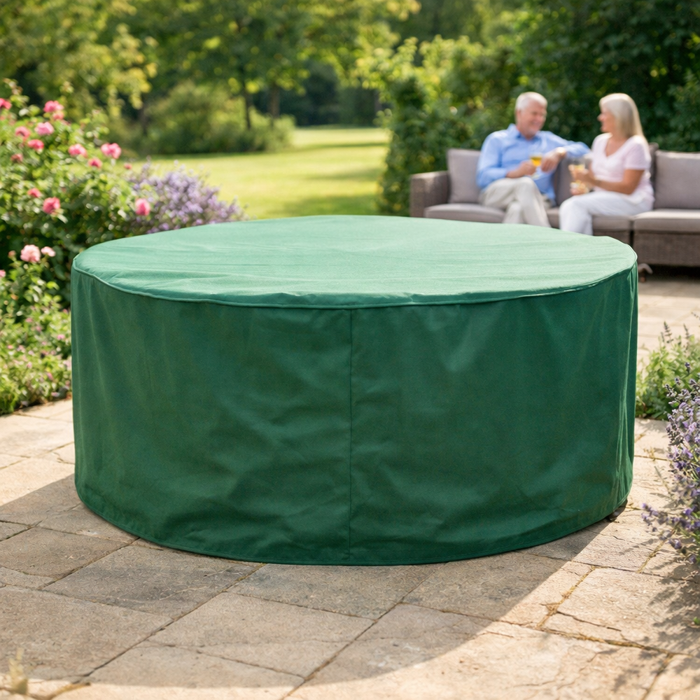 6 Seater Round Furniture Cover – Green – Heavy Duty Polyethylene – Outdoor Protection