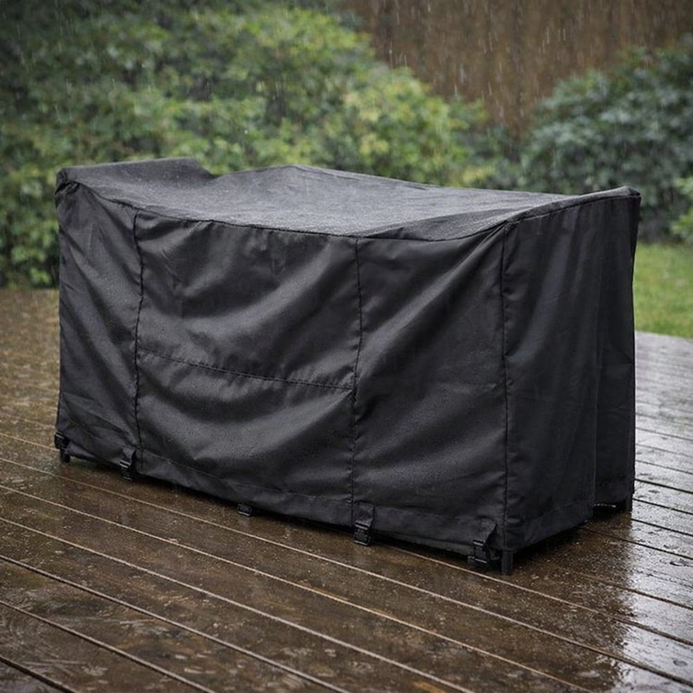 Heavy Duty 2 Seater Bistro Set Cover – Black – Polyethylene – Outdoor Furniture Protection