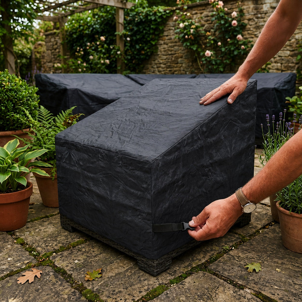 Heavy Duty Small Center Unit Cover – Black – Polyethylene – Garden Sofa Protection