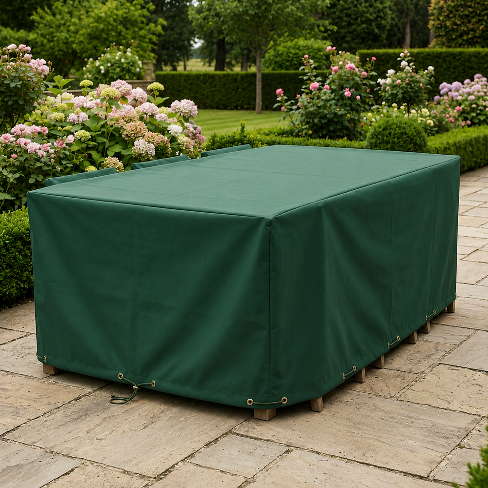 Rectangular Table Cover – 8 Seat Green – Heavy Duty Protection – Outdoor Use