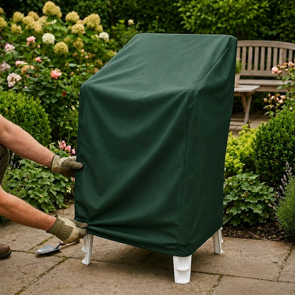 Stacking Chair Cover – Green – Super Tough Waterproof – Outdoor Protection