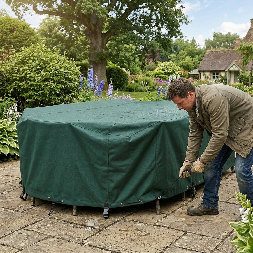 Rectangular Furniture Set Cover – 8-10 Seater Green – Heavy Duty Protection