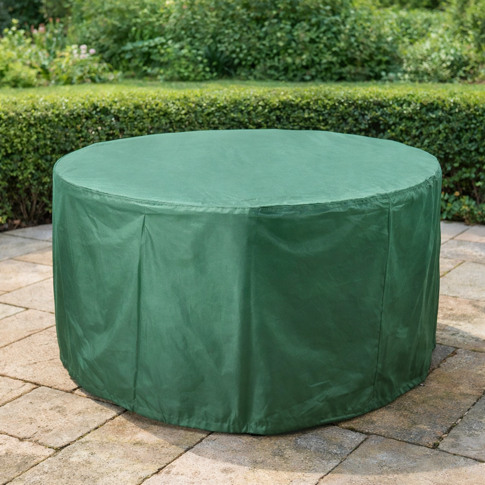 Circular Table Cover – 4/6 Seat – Green Polyester – All-Weather Protection