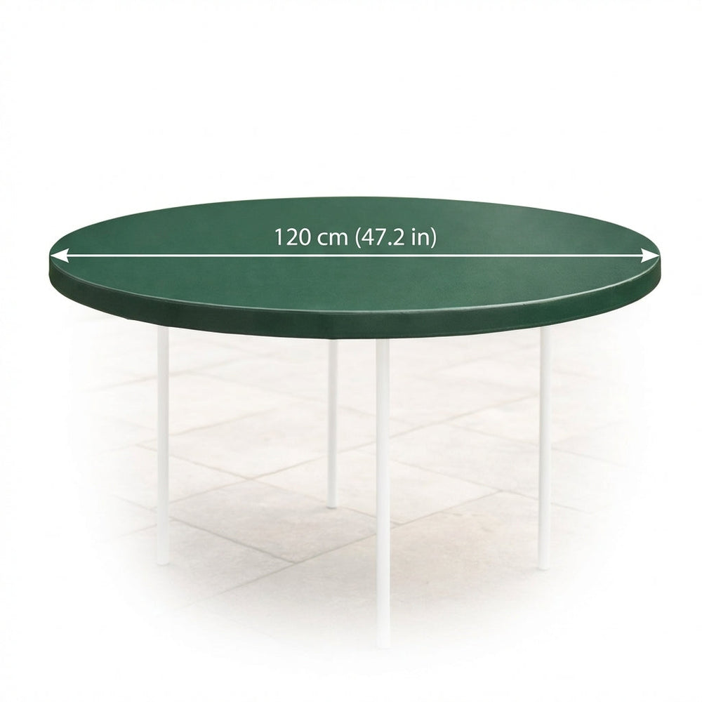 Circular Table Top Cover – 120 cm Green/Black – PVC Backed Polyester – Outdoor Furniture Protection