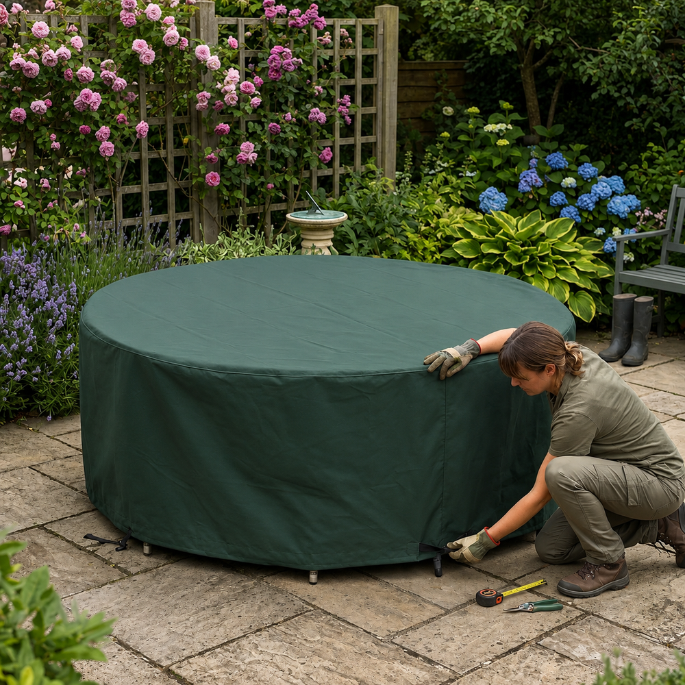 Circular Patio Set Cover – 6-8 Seat – Durable Polyester – Outdoor Protection