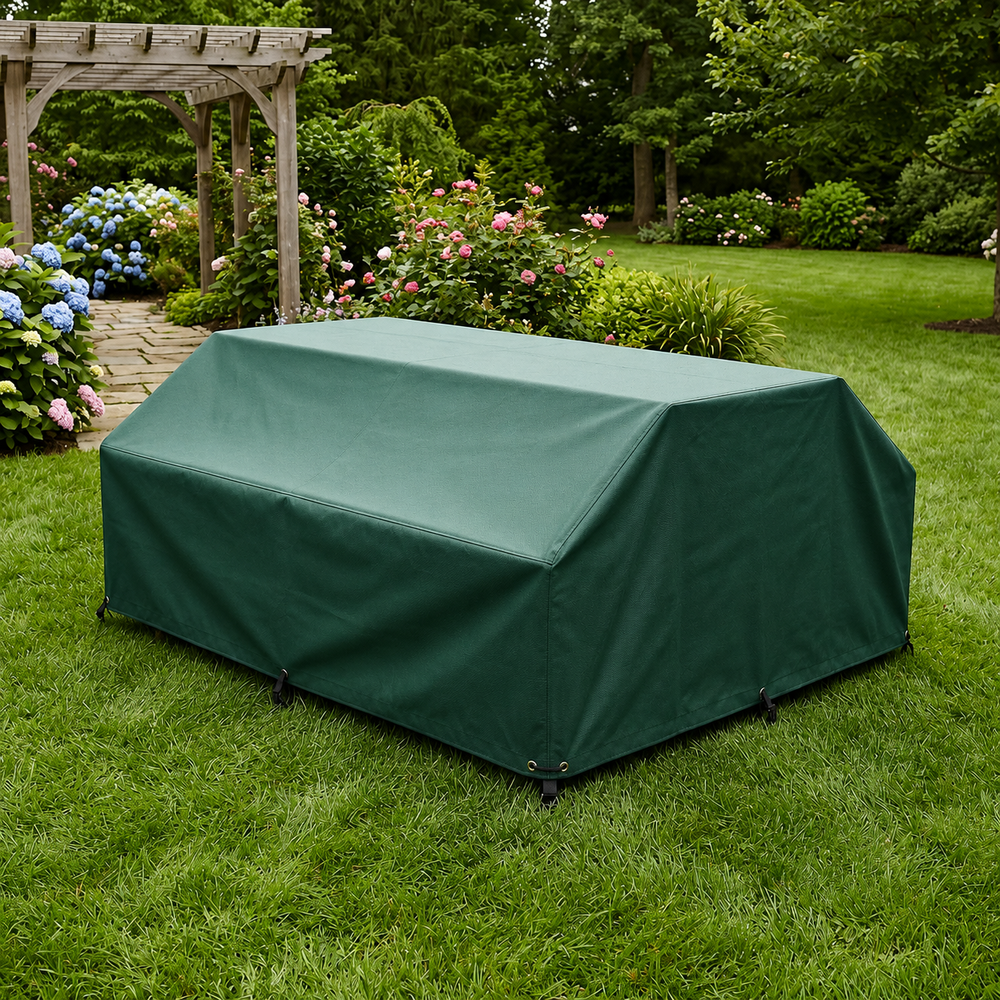 Heavy Duty 6 Seater Picnic Table Cover – Green – Waterproof Protection