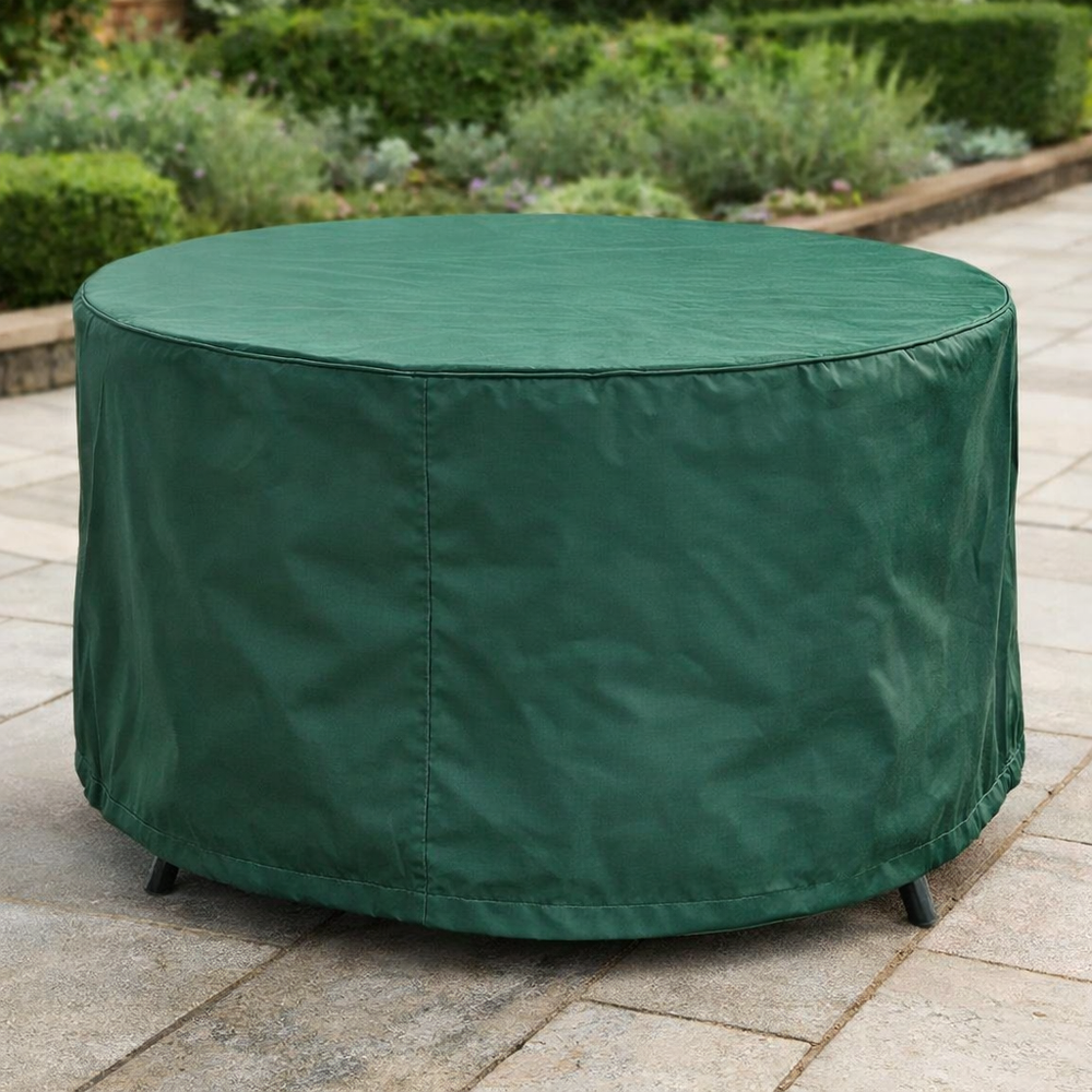 Round Table Cover – 4-6 Seater – Green Polyester – Outdoor Protection