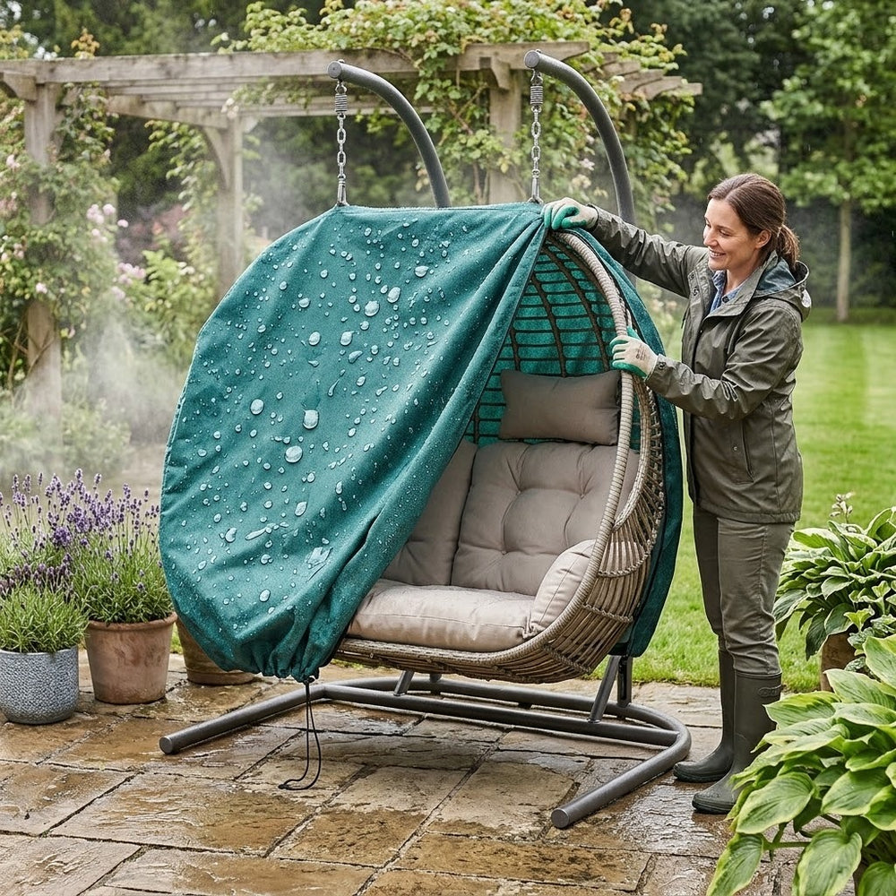 Double Hanging Chair Cover – Green – Super Tough Waterproof – Outdoor Protection