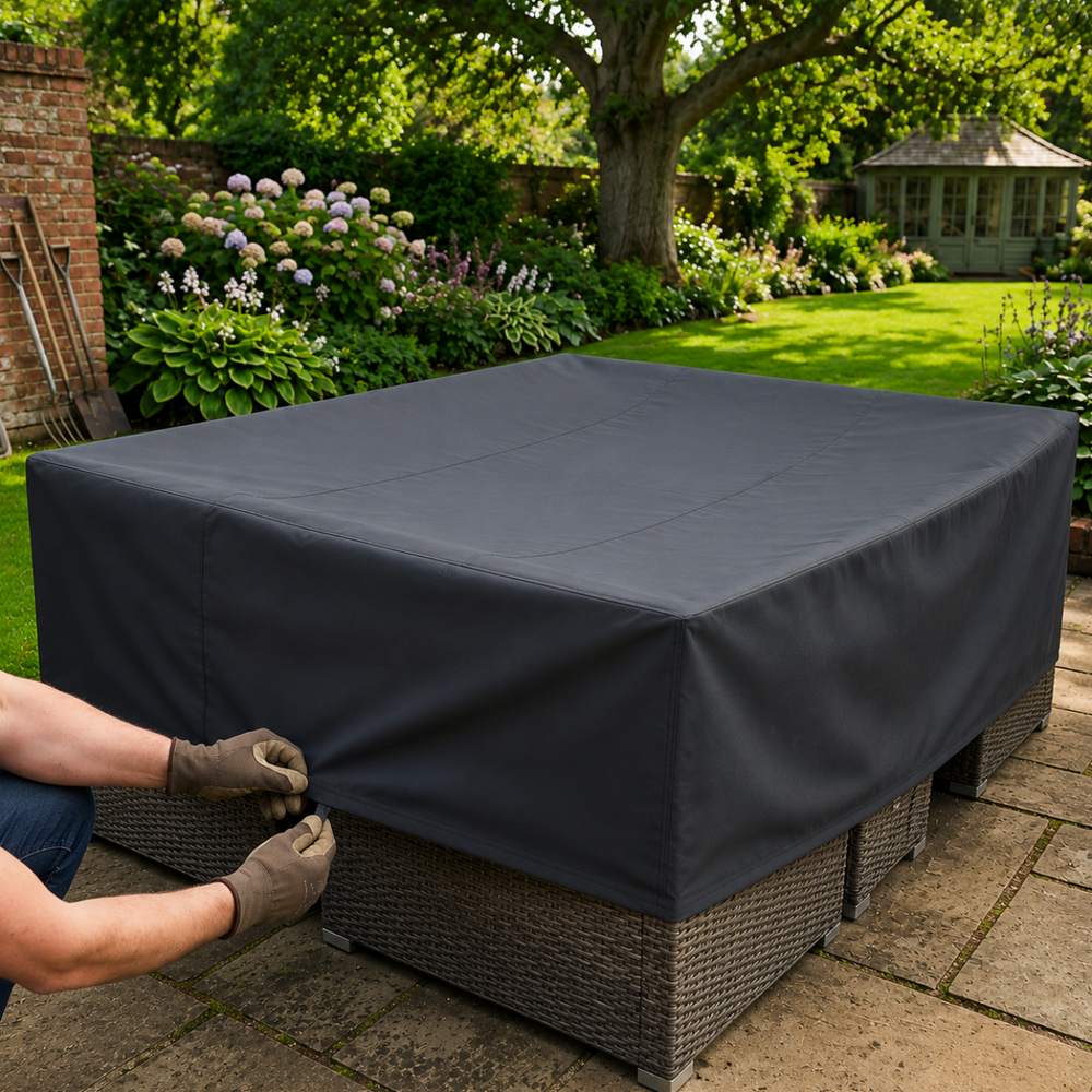 Square Corner Sofa Dining Set Cover – 300cm Charcoal – Heavy Duty Protection