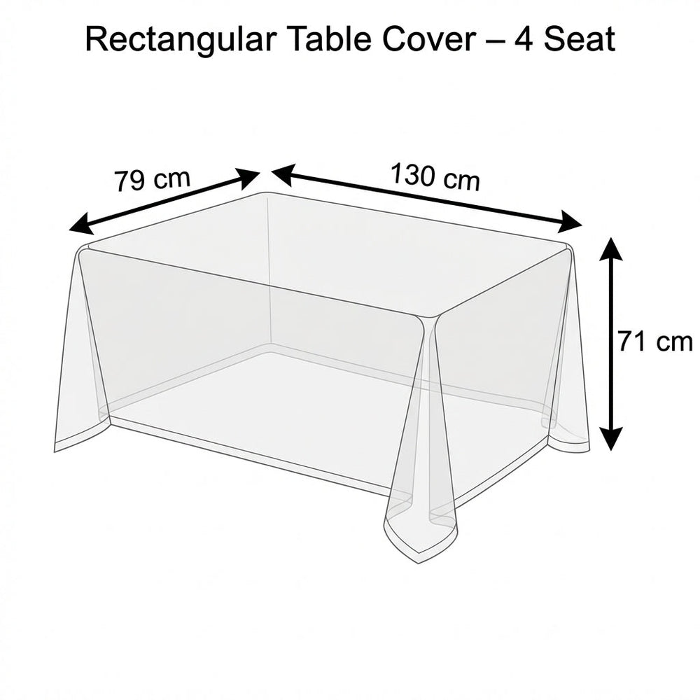 Rectangular Table Cover – 4 Seat – Reversible PVC Backed – Outdoor Protection
