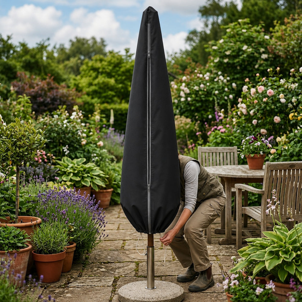 Small Parasol Cover – Black – Super Tough Material – Outdoor Protection