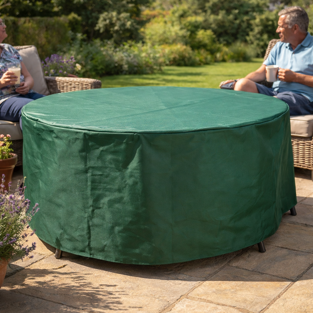 Round Table Cover – 4-6 Seater – Green Polyester – Outdoor Protection