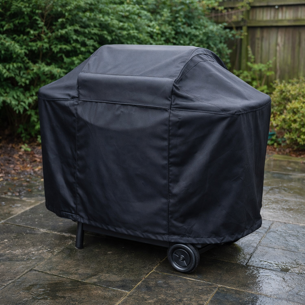 Barbecue Cover – Medium Black – Waterproof Polyethylene – Outdoor Protection