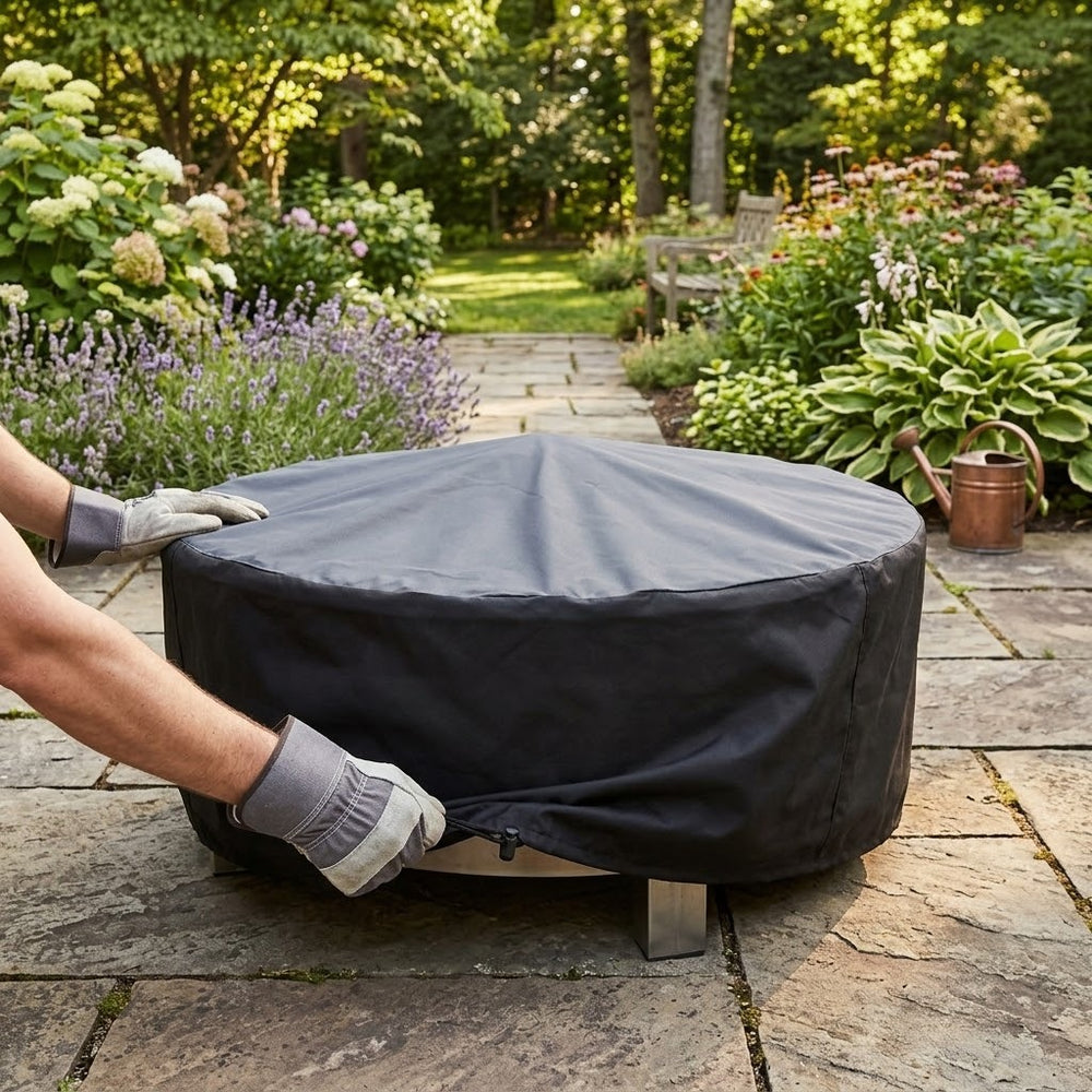 Large Firepit Cover – Black – Super Tough Waterproof Protection