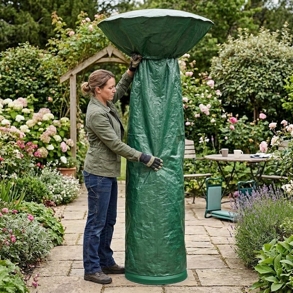 Patio Heater Cover – 179cm Green – Water-Resistant Polyethylene – Outdoor Protection