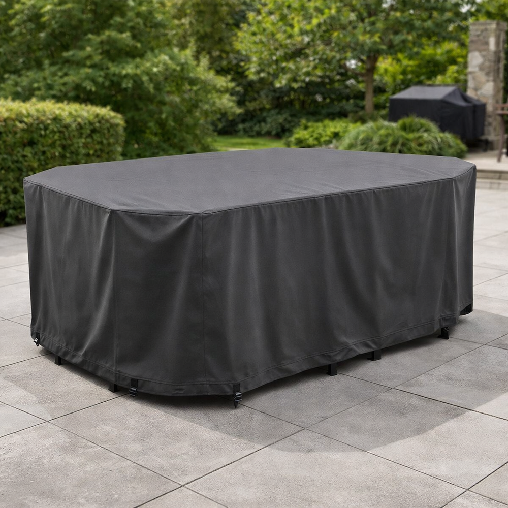 Patio Set Cover – 6 Seat – Charcoal Polyester – Outdoor Protection