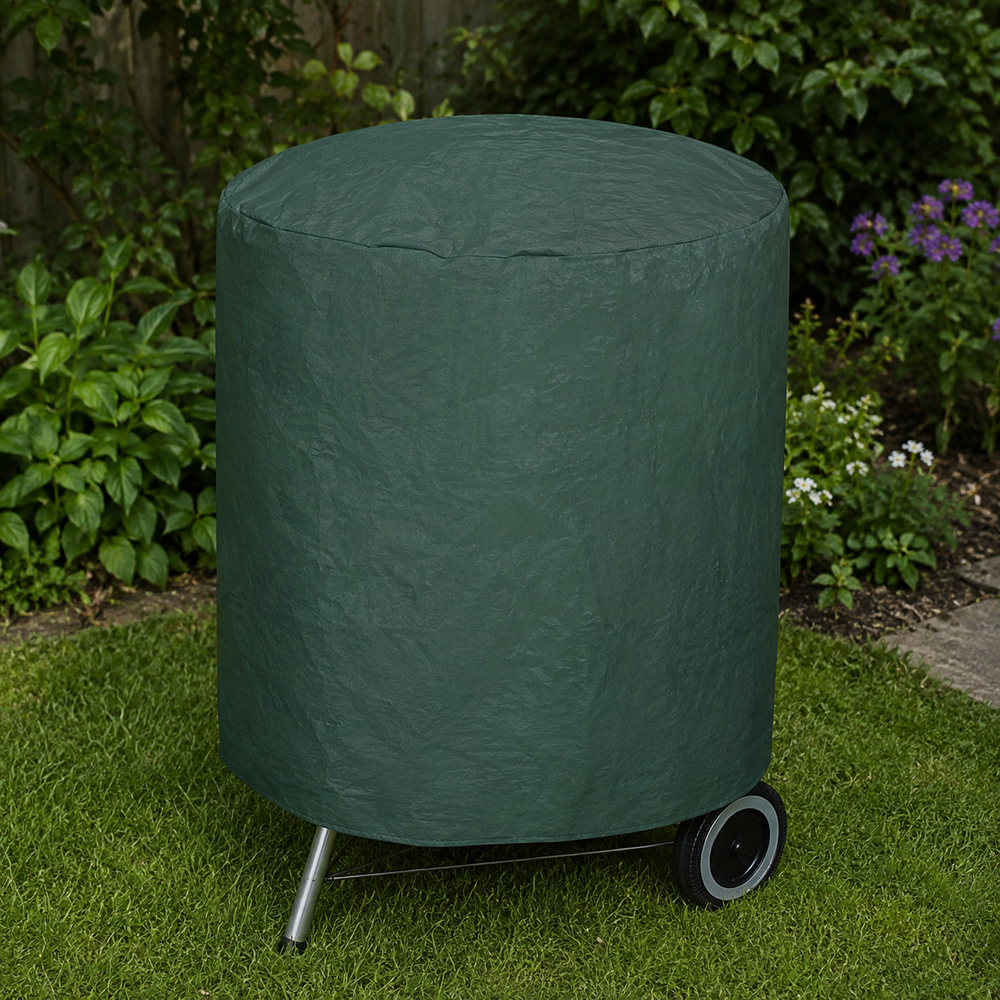 Heavy Duty Kettle Barbecue Cover – Green – Polyethylene Protection – Outdoor BBQ Safeguard