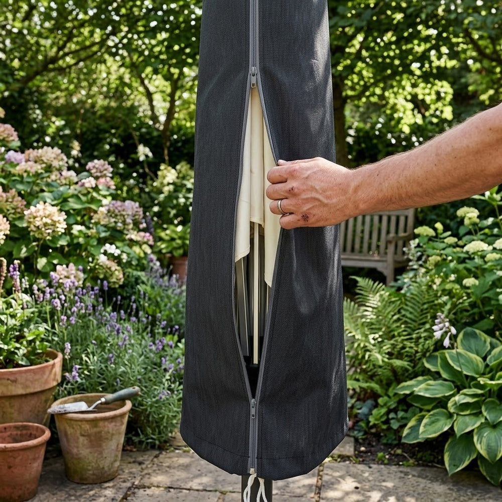 Giant Parasol Cover – Black – Super Tough Waterproof – Outdoor Protection