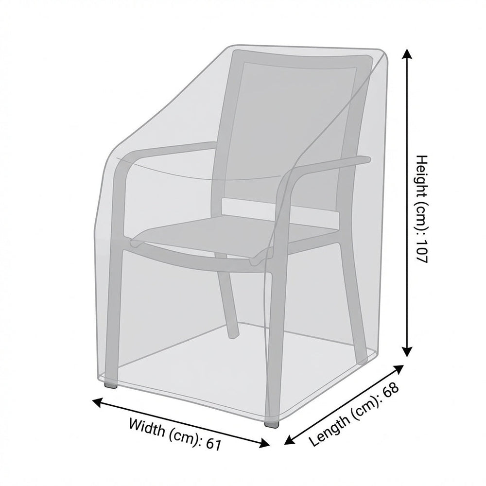 Stacking Chair Cover – Charcoal – Polyester – Outdoor Furniture Protection