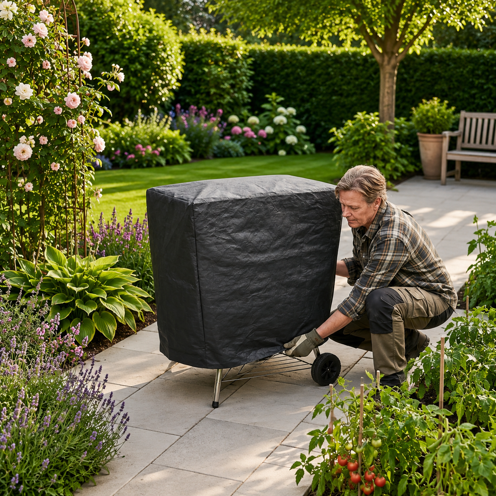 Small Barbecue Cover – Black – Heavy Duty Polyethylene – Outdoor Protection