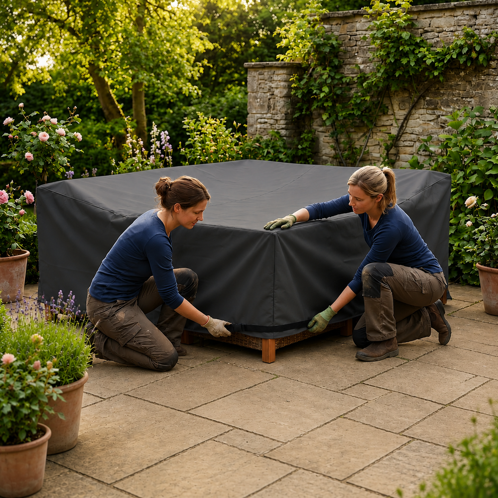 Rectangular Corner Sofa Dining Set Cover – 200cm Charcoal – Heavy Duty Protection