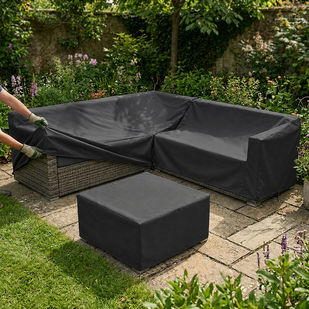 Corner Sofa Set Cover – Medium Charcoal – Durable Polyester – Outdoor Protection