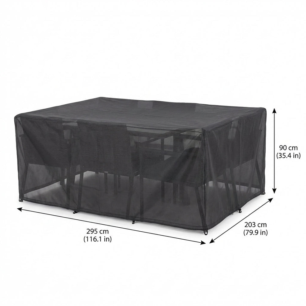Rectangular Patio Set Cover – 8 Seat Charcoal – Durable Polyester – Outdoor Protection