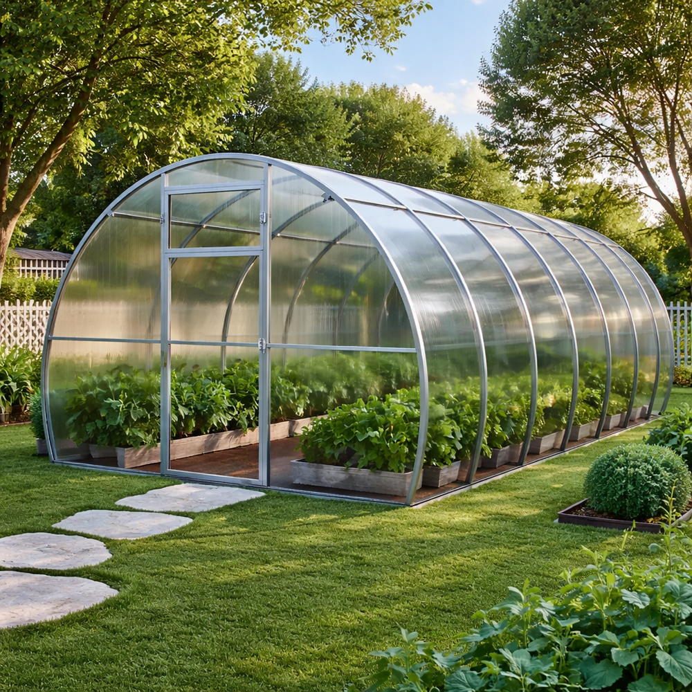 18m² Polycarbonate Greenhouse - Durable Garden Grow Space