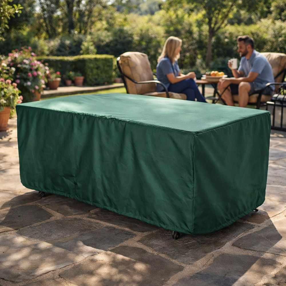 Rectangular Table Cover – Green – Super Tough Protection – Outdoor Use
