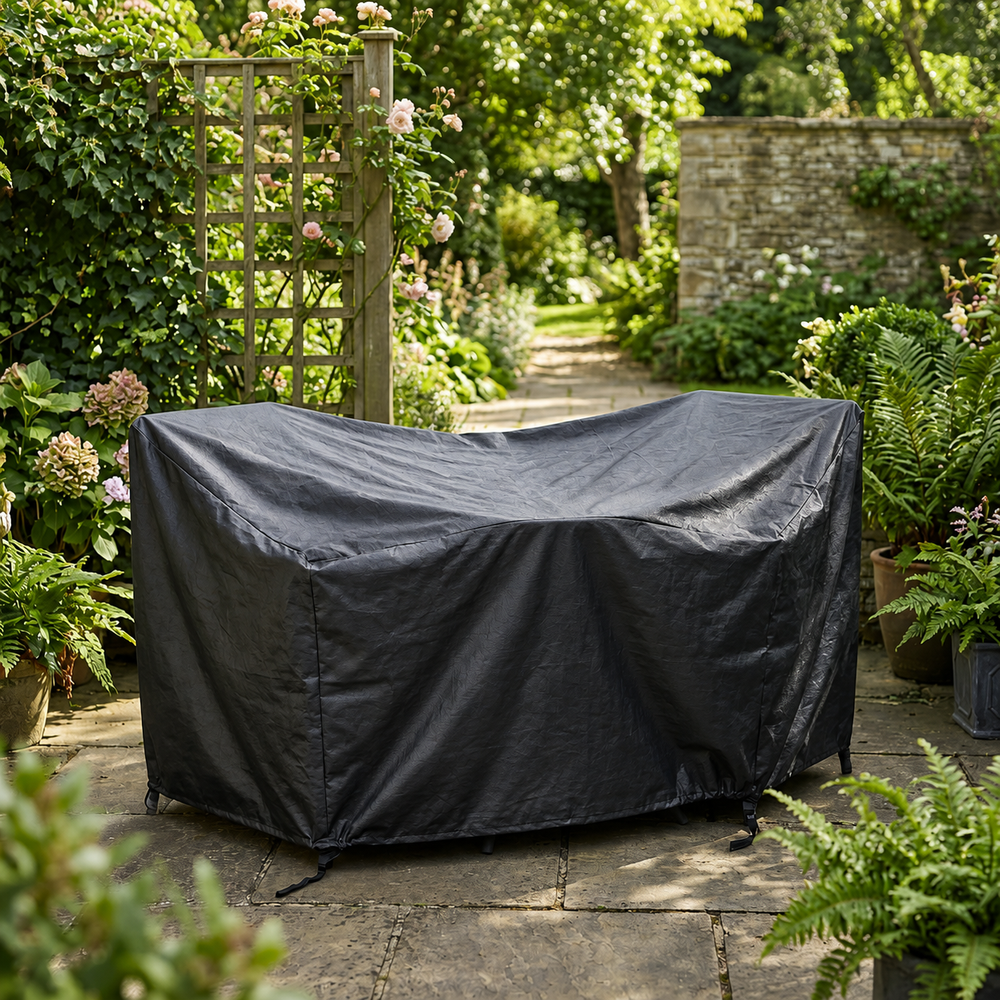 Heavy Duty 2 Seater Bistro Set Cover – Black – Polyethylene – Outdoor Furniture Protection