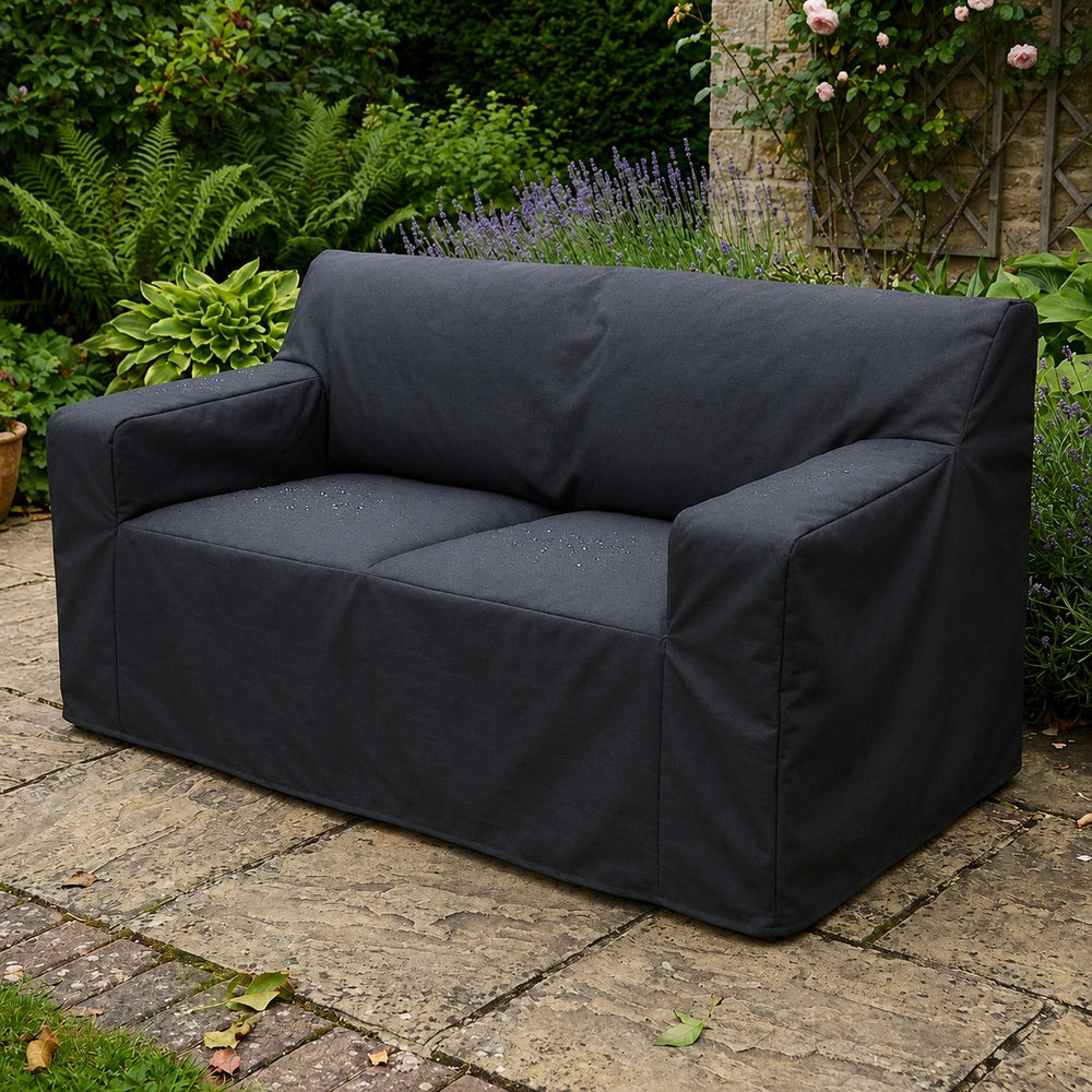 Heavy Duty 2 Seater Sofa Cover – Black – Waterproof Protection – Outdoor Use