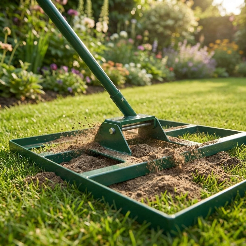 50cm Lawn Leveller in Green for a Smooth Garden Surface - detail view