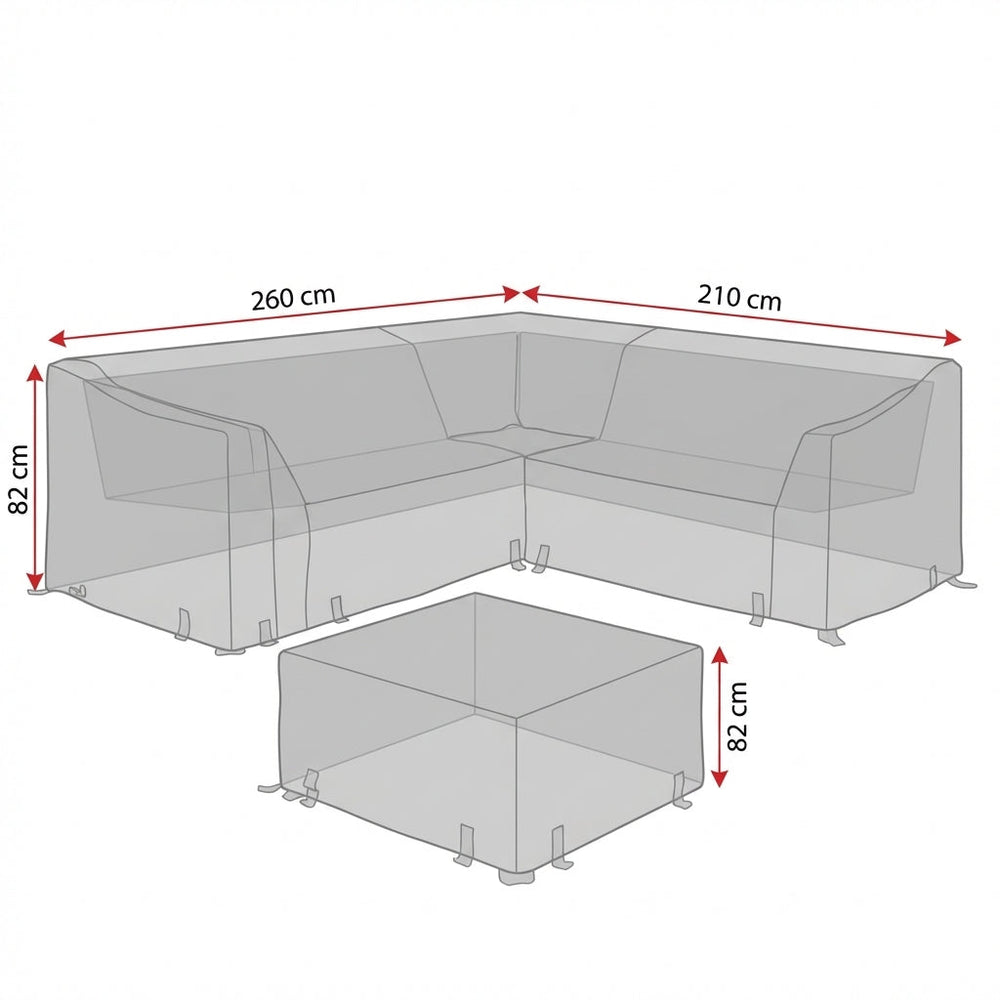 Corner Sofa Set Cover – Medium Charcoal – Polyester – Outdoor Furniture Protection