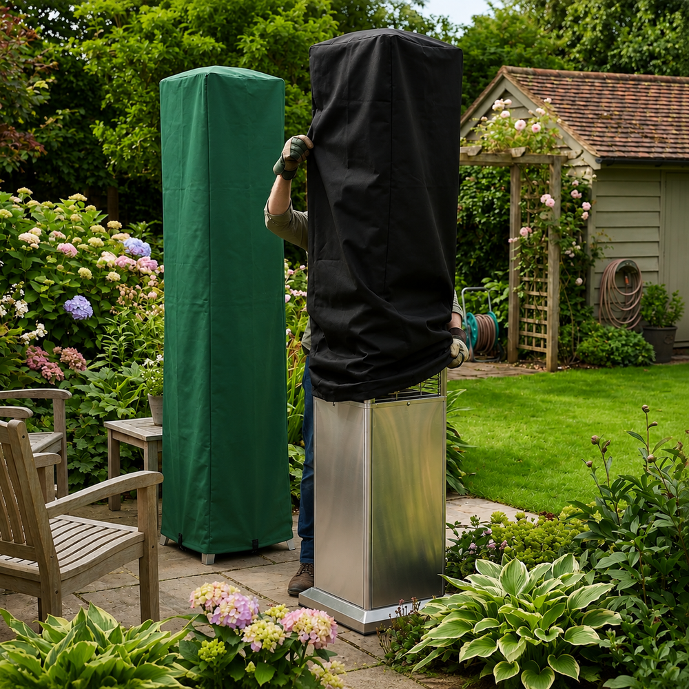 Tall Square Heater Cover – 54x54x219cm – Reversible Waterproof – Patio Protection