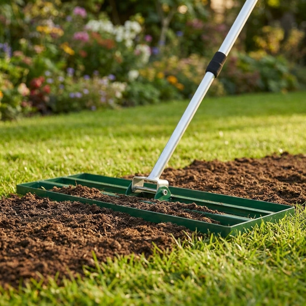100cm Lawn Leveller in Green for a Smooth Garden Finish - detail view