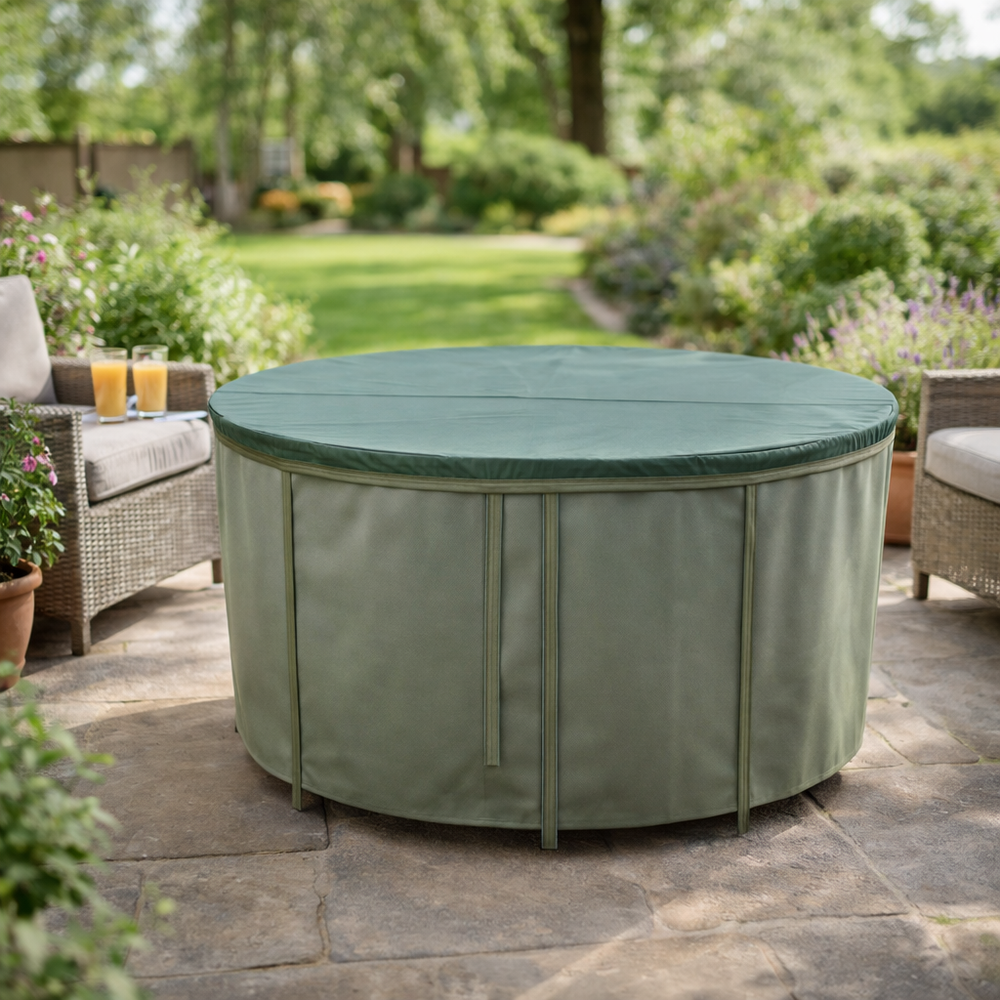 Circular Table Cover – 4-6 Seat – Reversible PVC Polyester – Outdoor Protection