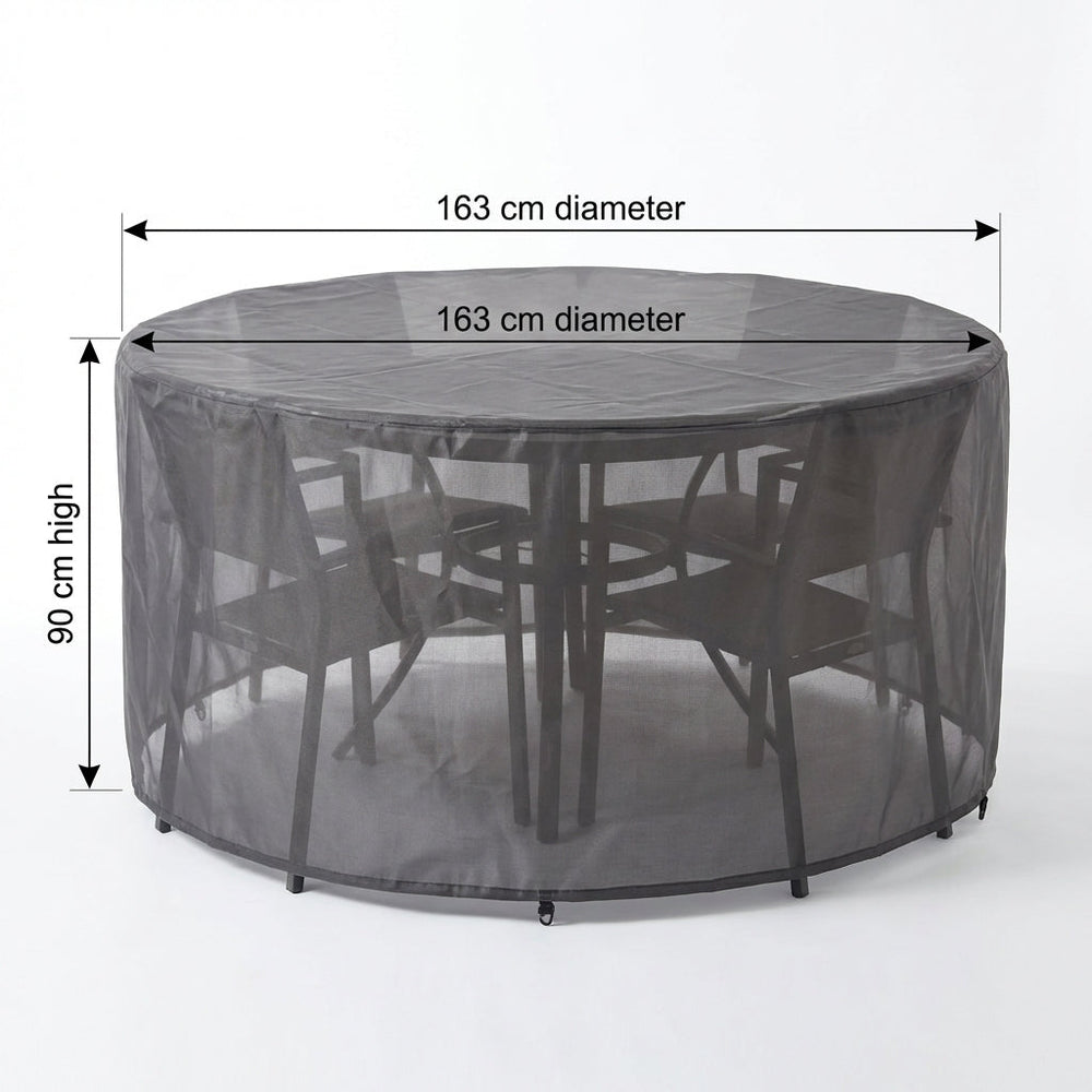 Circular Patio Set Cover – 90cm High – Charcoal Polyester – 4 Seat Protection