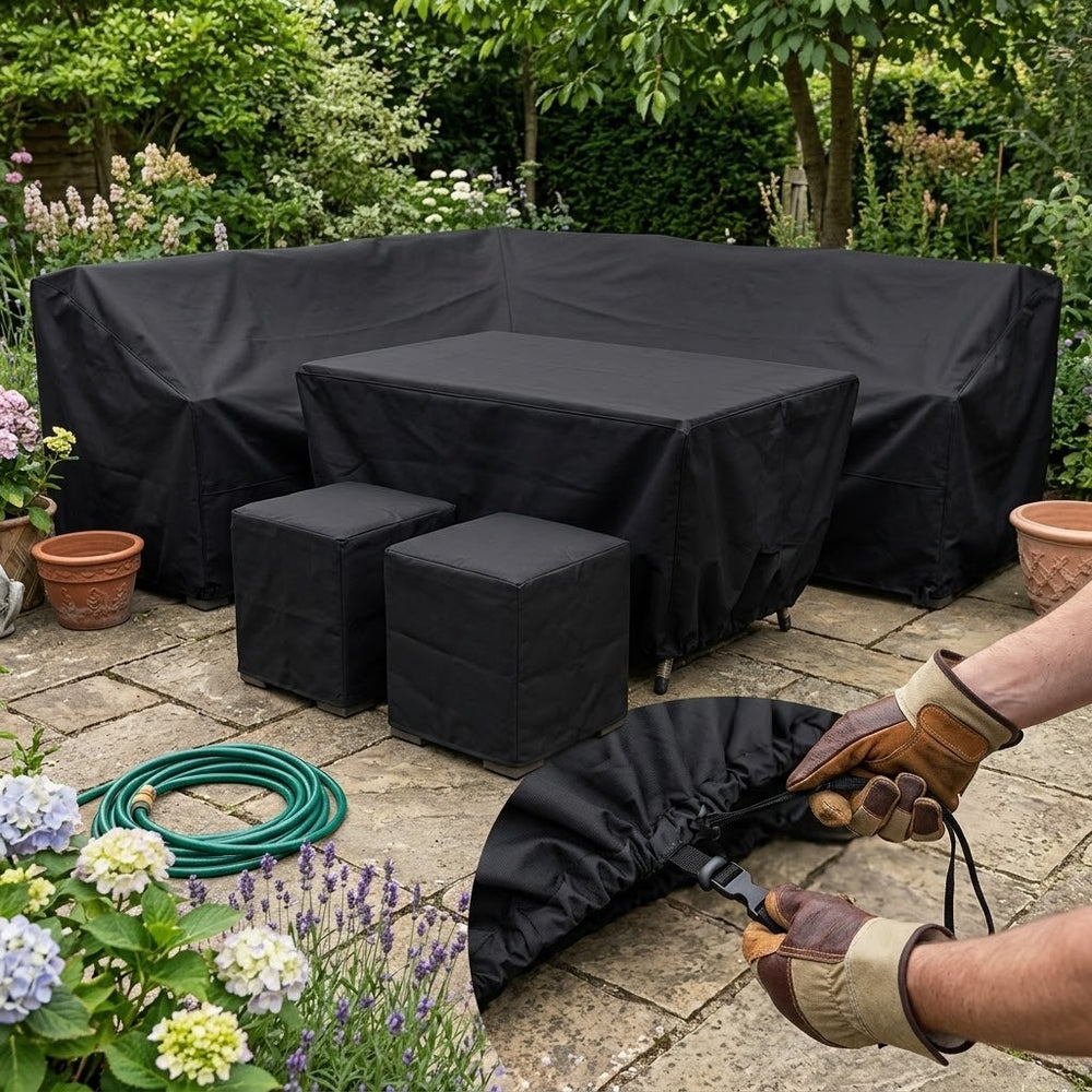 Small Casual Dining Set Cover – Black – Super Tough Material – Outdoor Protection