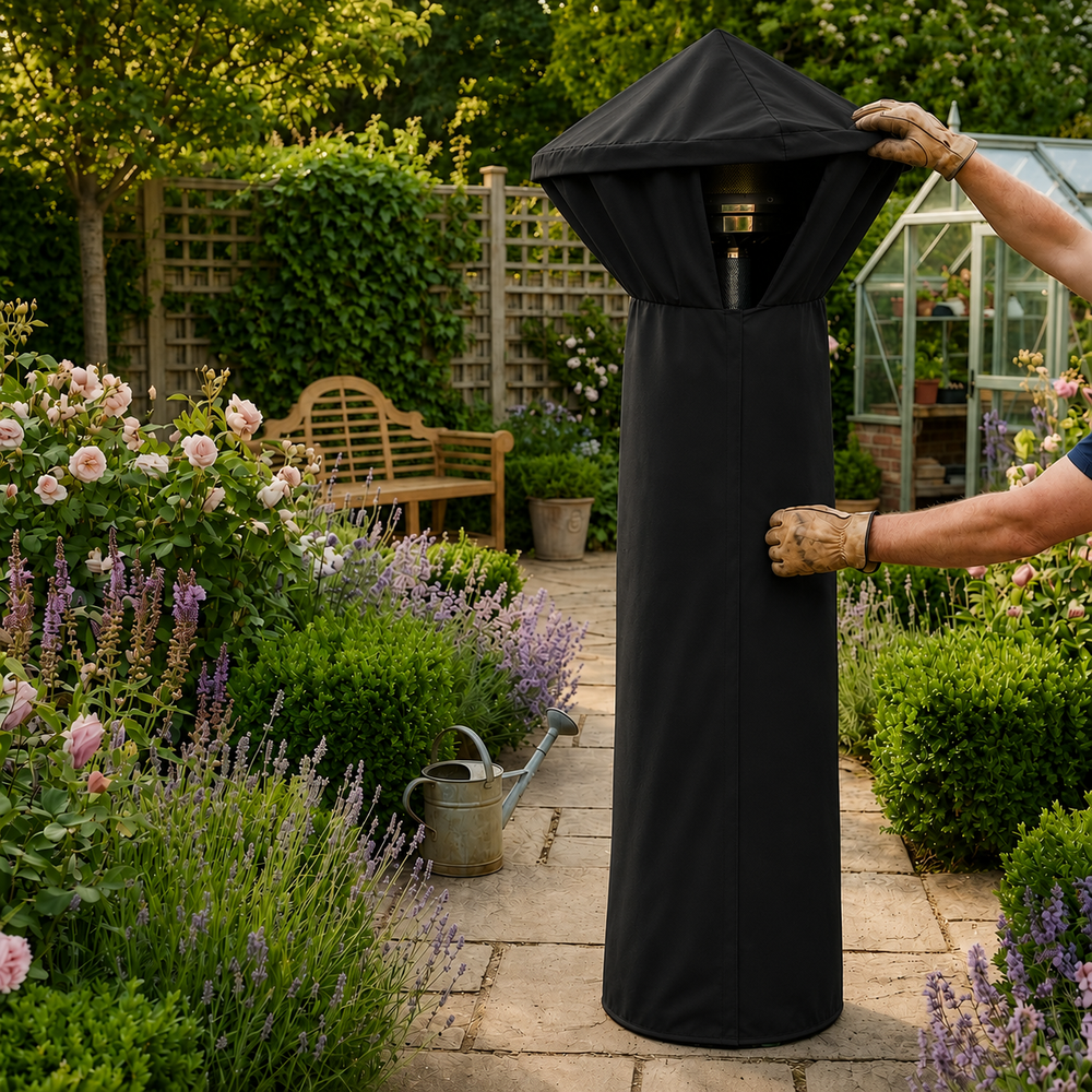 Patio Heater Cover – 179cm Black – Heavy Duty Waterproof – Outdoor Protection