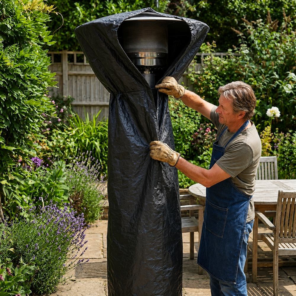 Heavy Duty Patio Heater Cover – Black – Polyethylene – Outdoor Protection