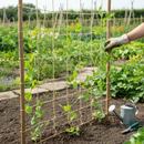 Premium Biodegradable Jute Pea & Bean Netting 1.8m x 1.8m for Climbing Vegetables with 100mm Mesh Size