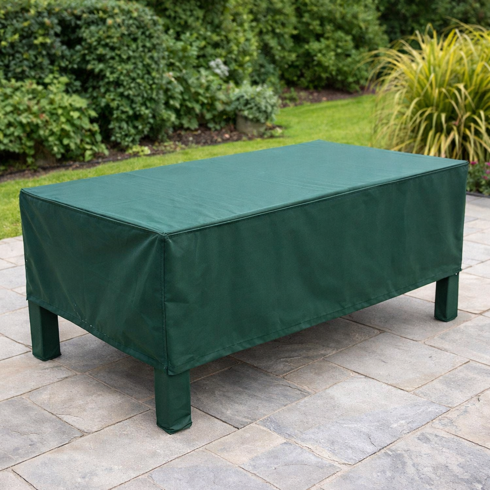 Rectangular Table Cover – 4 Seater Green – Super Tough Waterproof – Outdoor Protection