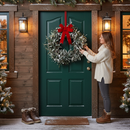 Premium 60cm Winter Wreath with Snowy Olive Tarpaulins Company UK Design for Seasonal Decor - High-Quality Professional Grade for Industrial and Commercial Applicat...