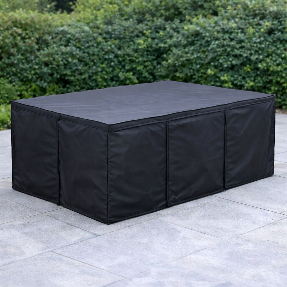 Rectangular Cube Set Cover – 6 Seater – Super Tough Black – Outdoor Protection