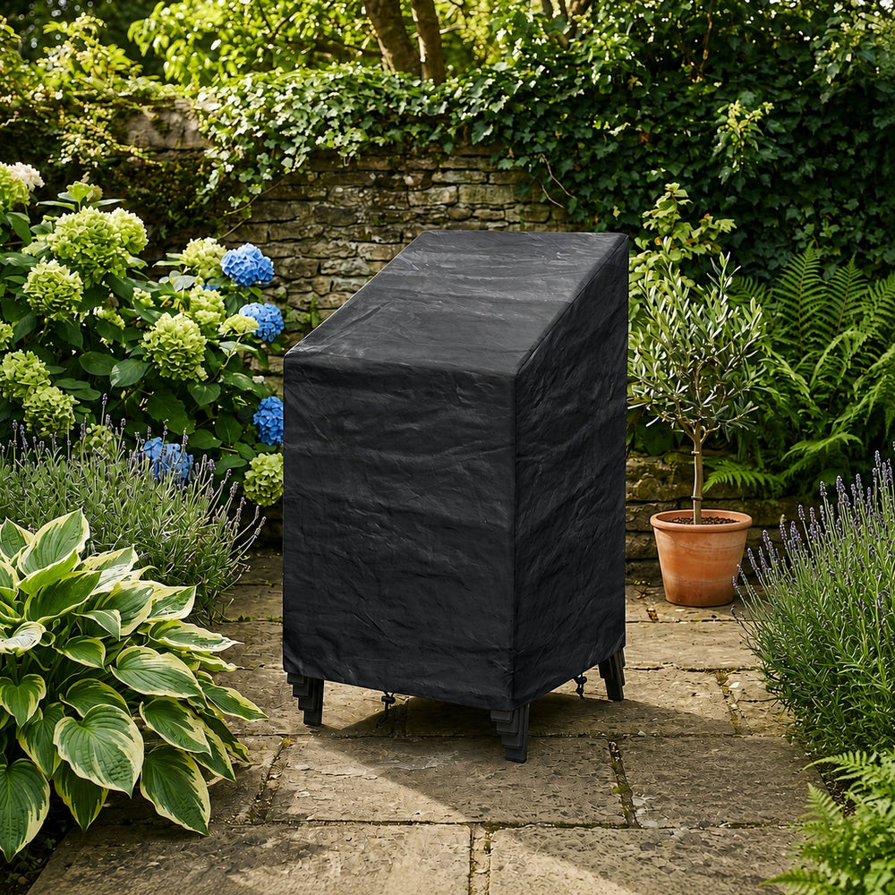 Heavy Duty Stacking Chair Cover – Black – Polyethylene – Outdoor Protection
