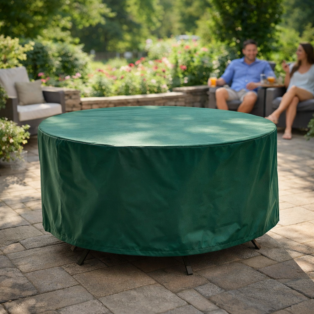 Round Table Cover – 4 Seater – Green – Heavy Duty Weather Protection