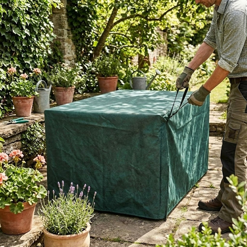 Rectangular Table Cover – 4 Seater Green – Super Tough Waterproof – Outdoor Protection