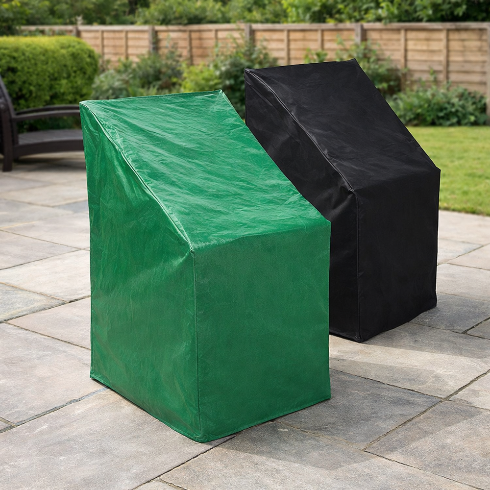 Stacking/Reclining Chair Cover – Green/Black – All-Weather Protection – Outdoor Use