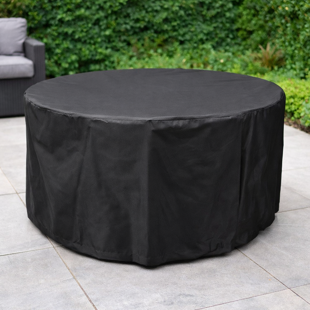 Circular Table Cover – 4/6 Seat Black – Heavy Duty Protection – Outdoor Use