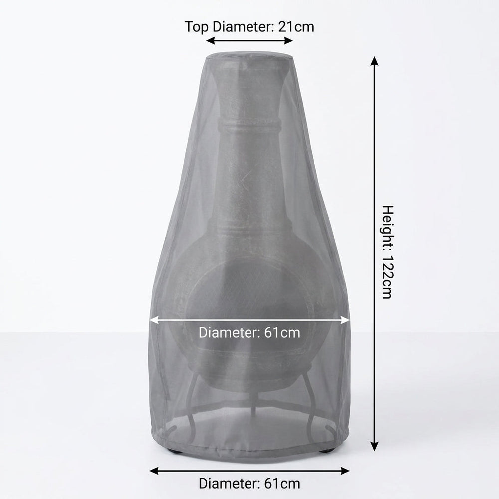 Chimenea Cover - Large Grey - Waterproof Protection - Garden Use